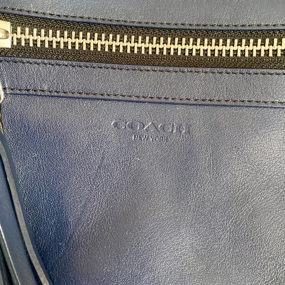 COACH G1220-19902 Legacy Rory Blue & Black Color Block leather XL Bag - Picture 3 of 14